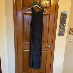 Bordeaux Black Sleeveless Maxi Dress
